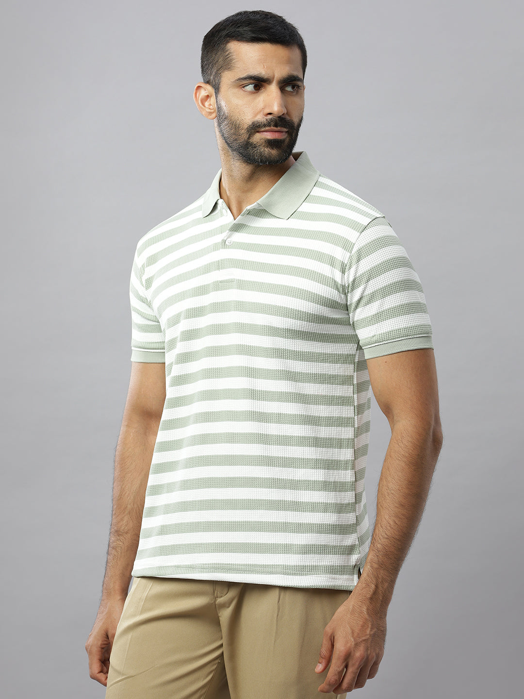Pista Waffle Polo Striped T-Shirt