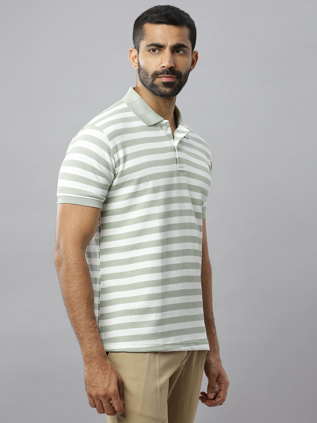 Pista Waffle Polo Striped T-Shirt
