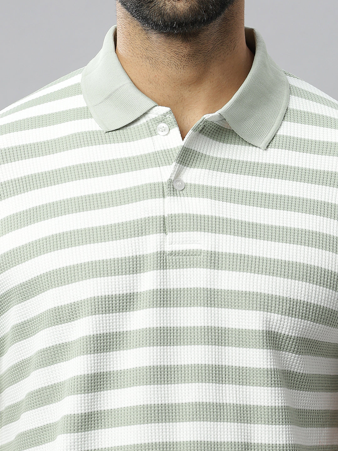 Pista Waffle Polo Striped T-Shirt