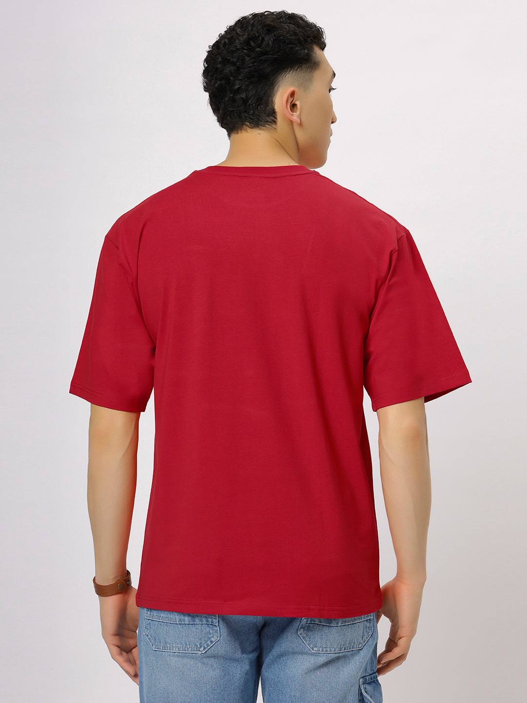 Red Supima Oversize Round Neck T-shirt