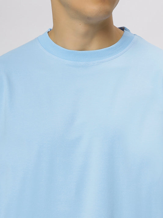 Sky Supima Oversize Round Neck T-shirt