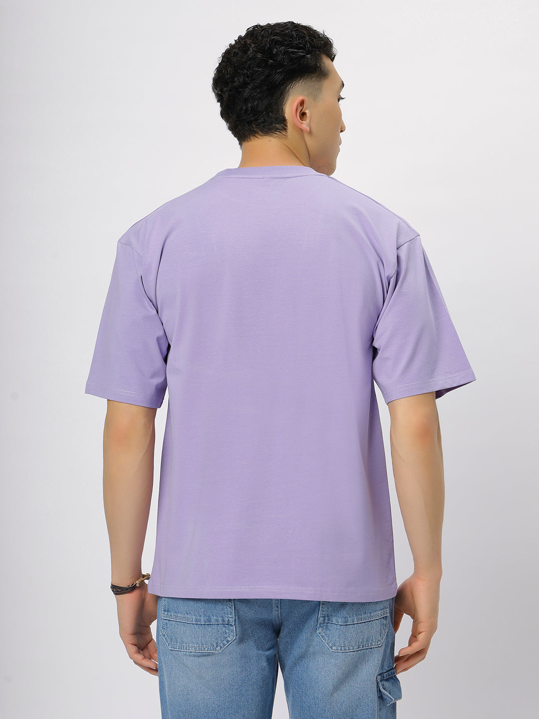 Lavender Supima Oversize Round Neck T-shirt