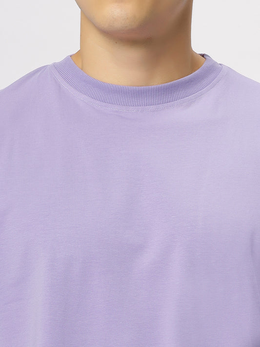 Lavender Supima Oversize Round Neck T-shirt