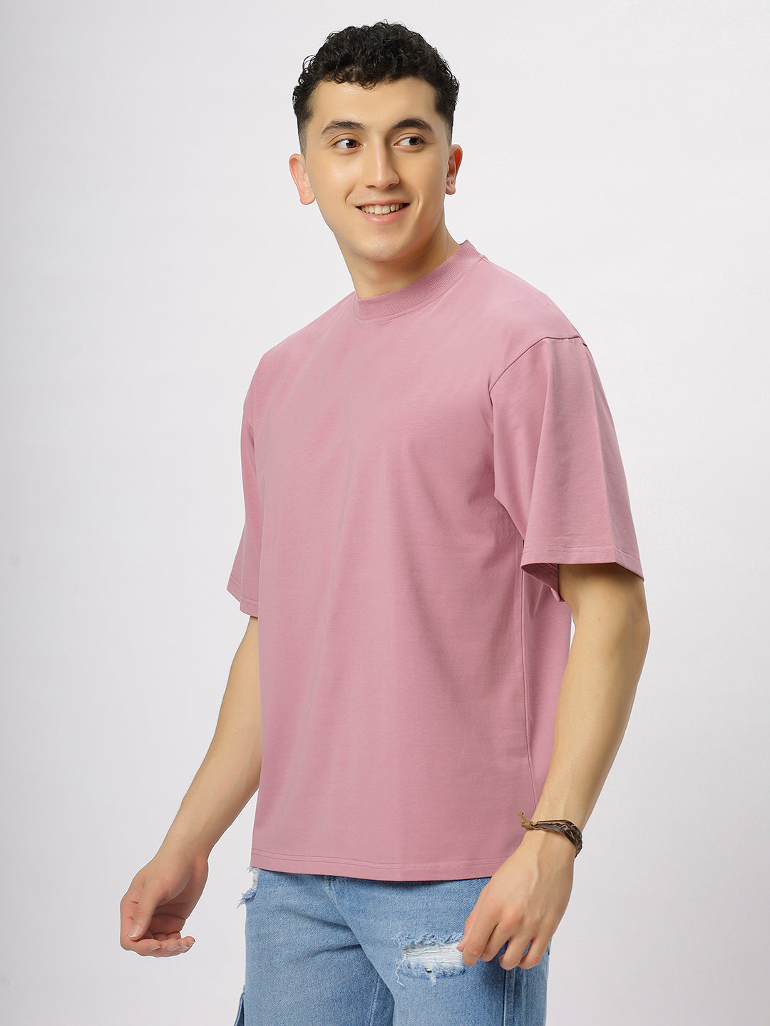 Onion Pink Supima Oversize Round Neck T-shirt