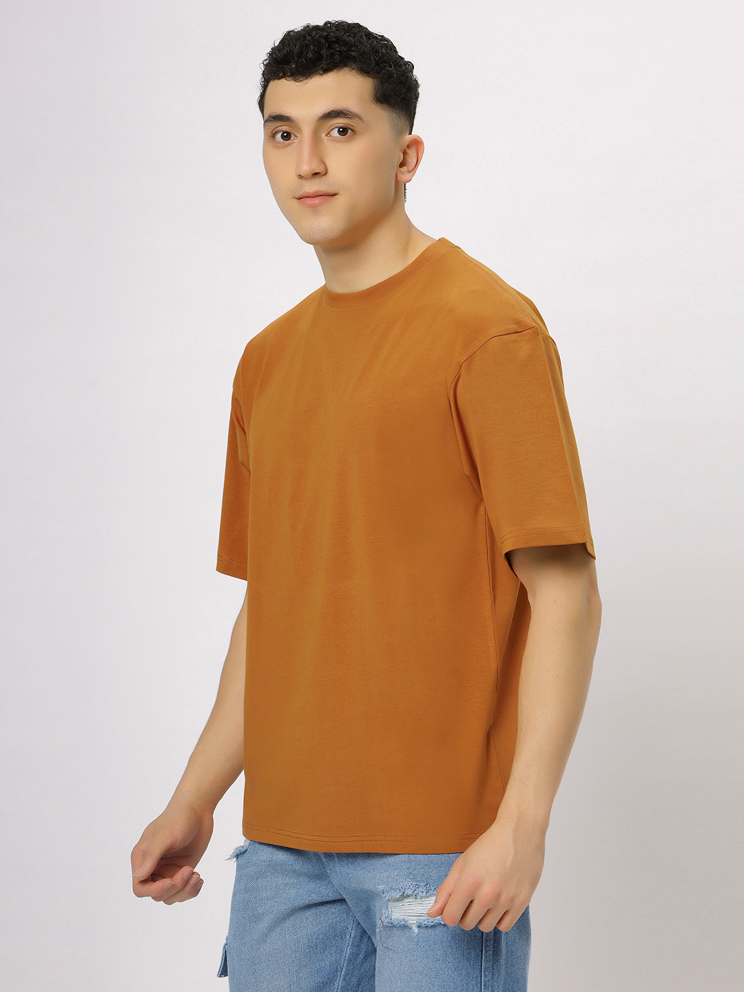 Rust Supima Oversize Round Neck T-shirt