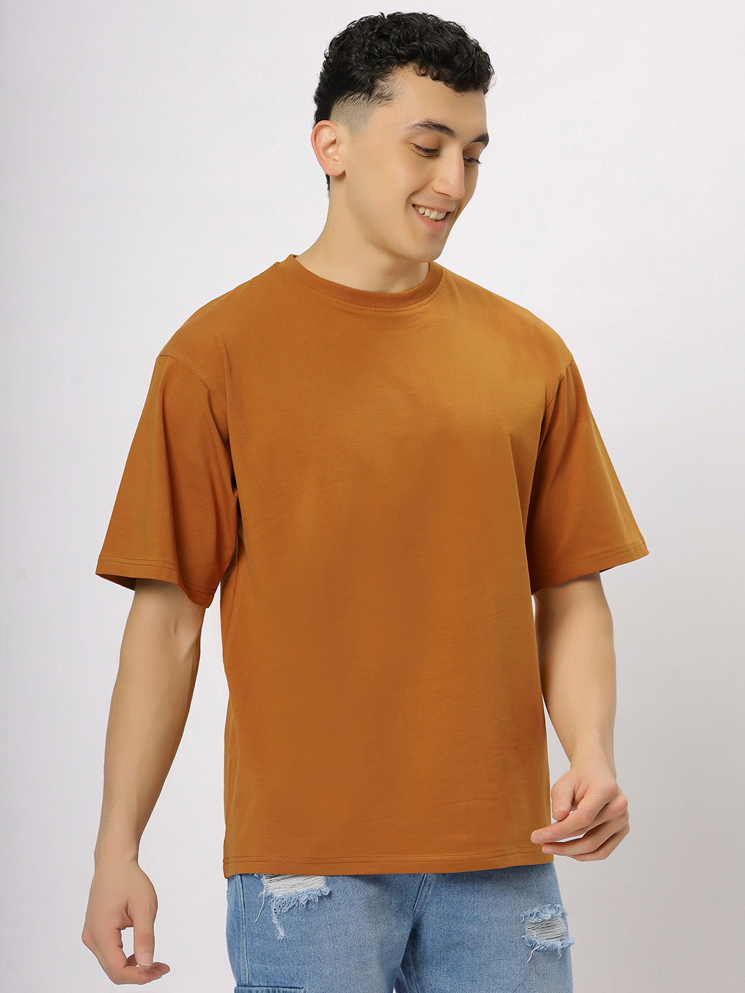 Rust Supima Oversize Round Neck T-shirt