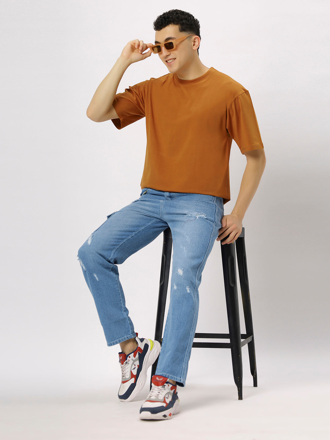 Rust Supima Oversize Round Neck T-shirt