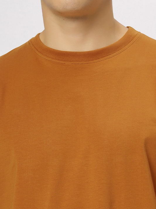 Rust Supima Oversize Round Neck T-shirt