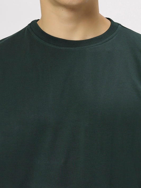 Dark Green Supima Oversize Round Neck T-shirt