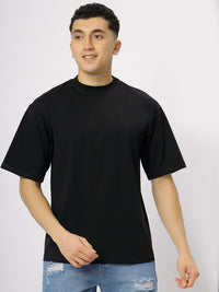 Black Supima Oversize Round Neck T-shirt