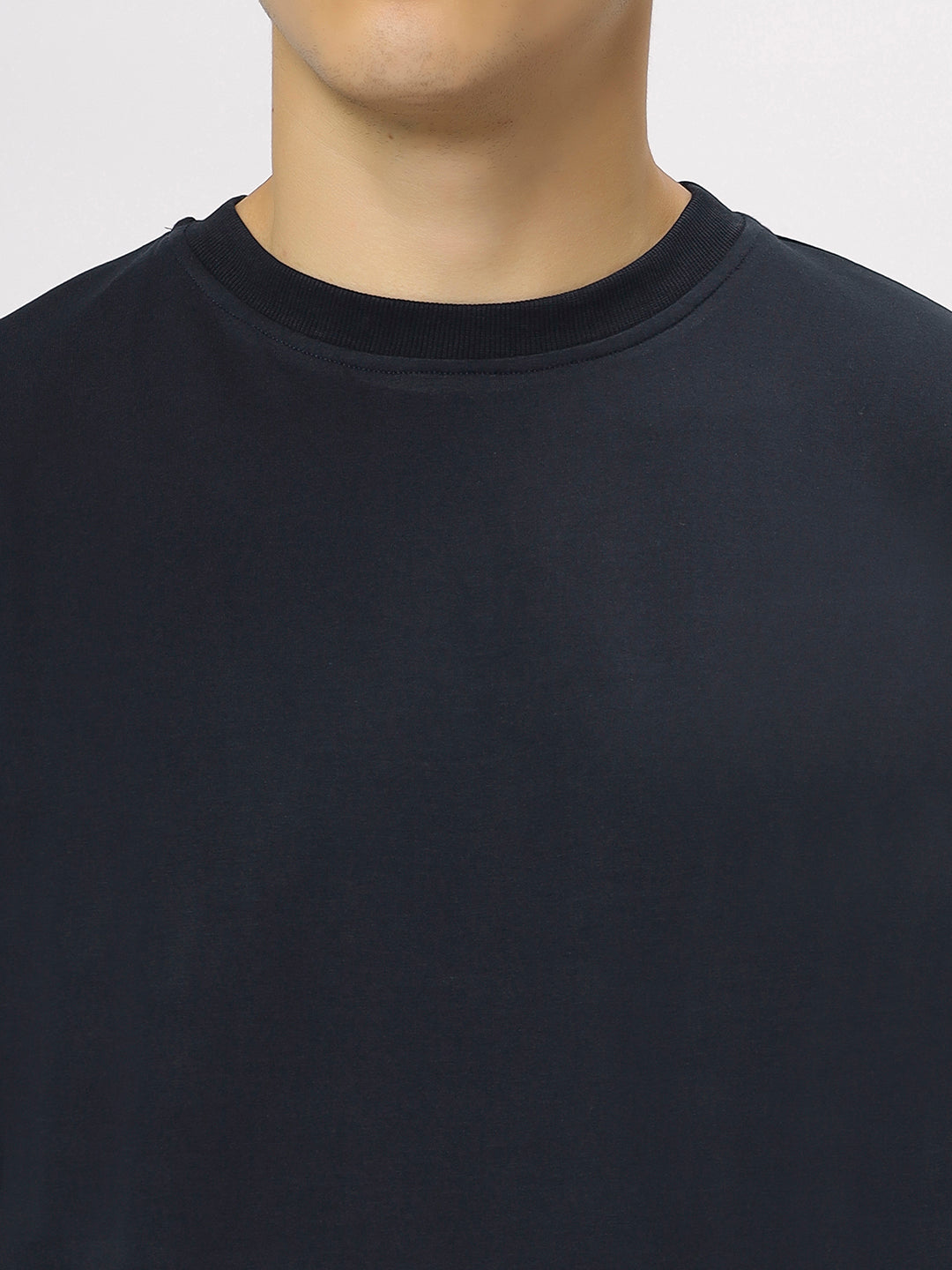 Navy Blue Supima Oversize Round Neck T-shirt