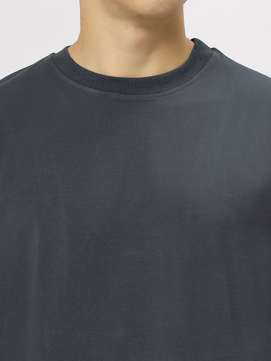 Still Grey Supima Oversize Round Neck T-shirt