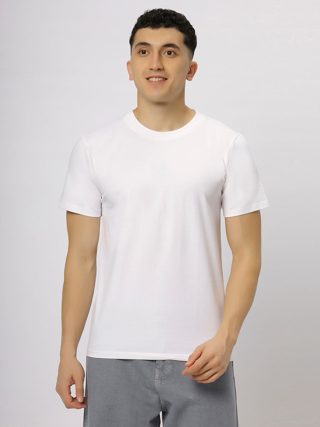 White Supima Round Neck T-Shirt