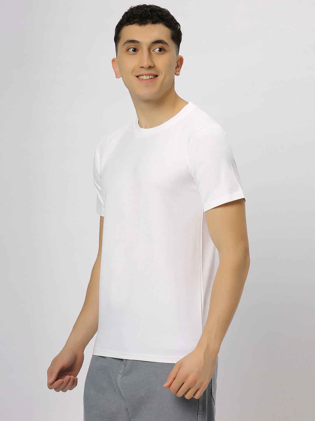 White Supima Round Neck T-Shirt