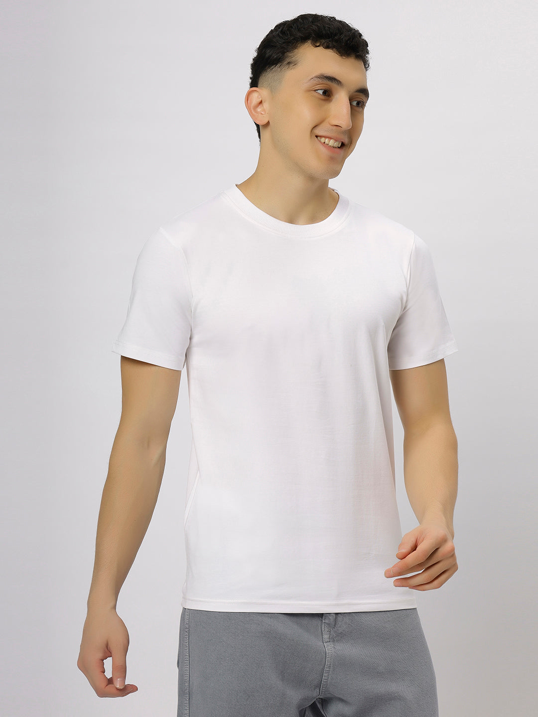 White Supima Round Neck T-Shirt