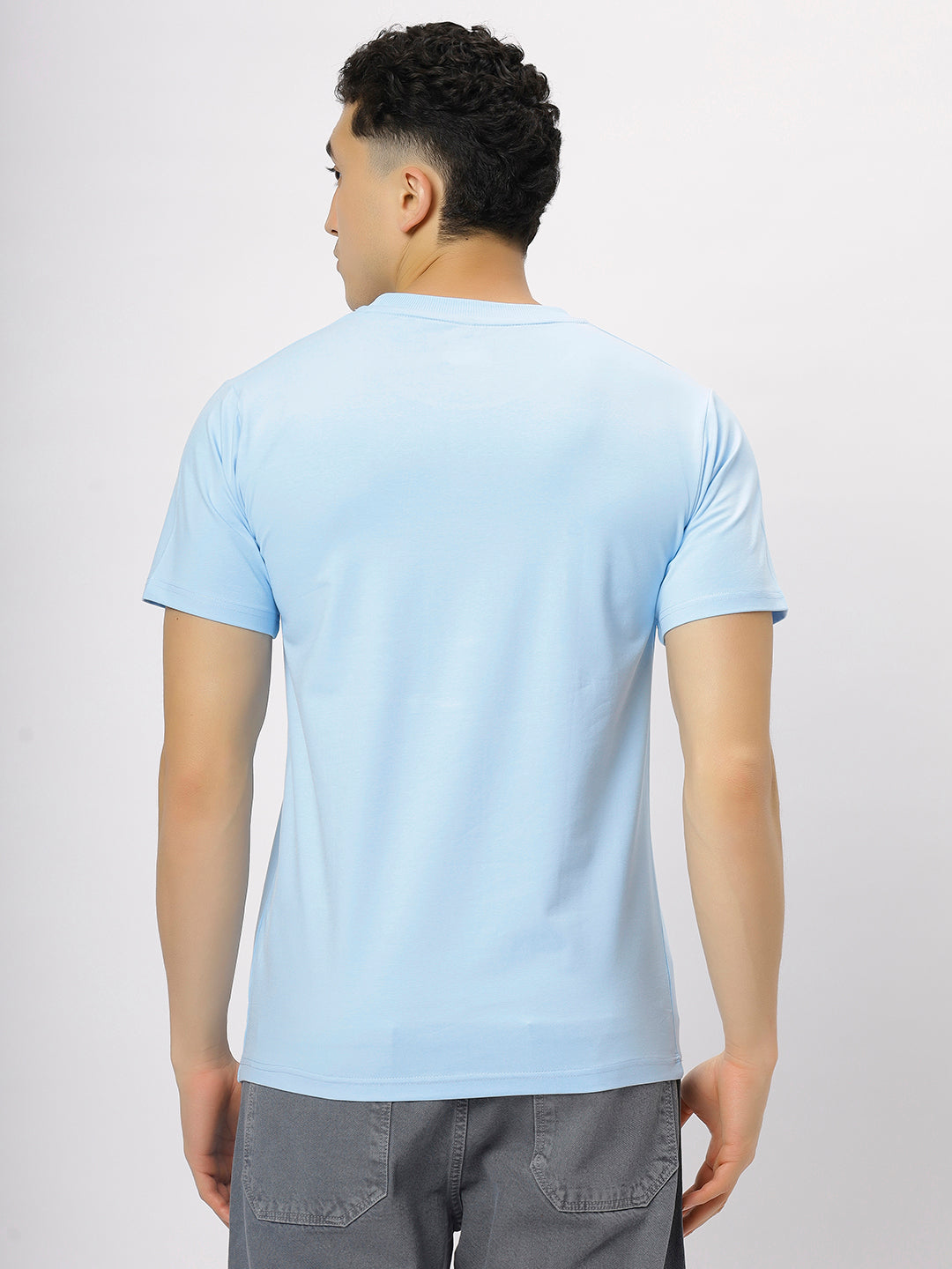 Skay Blue Supima Round Neck T-Shirt