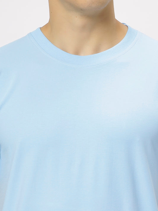 Skay Blue Supima Round Neck T-Shirt