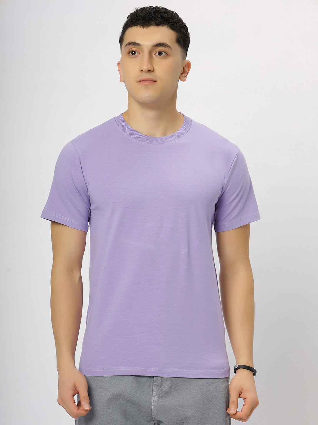 Lavender Supima Round Neck T-Shirt