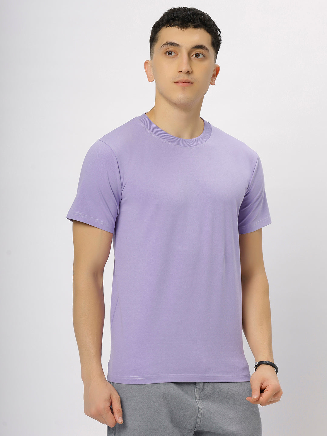 Lavender Supima Round Neck T-Shirt