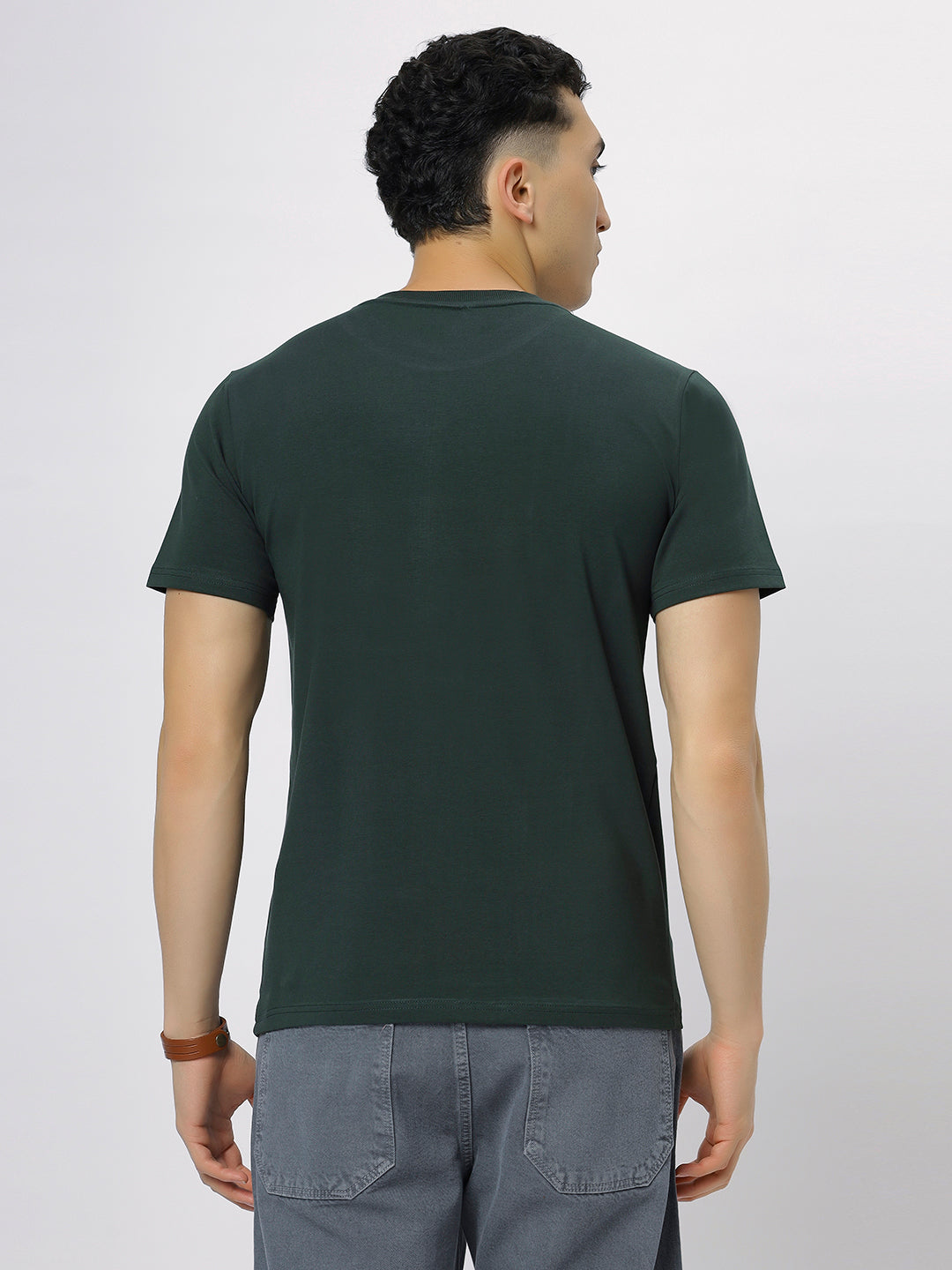 Dark Green Supima Round Neck T-Shirt