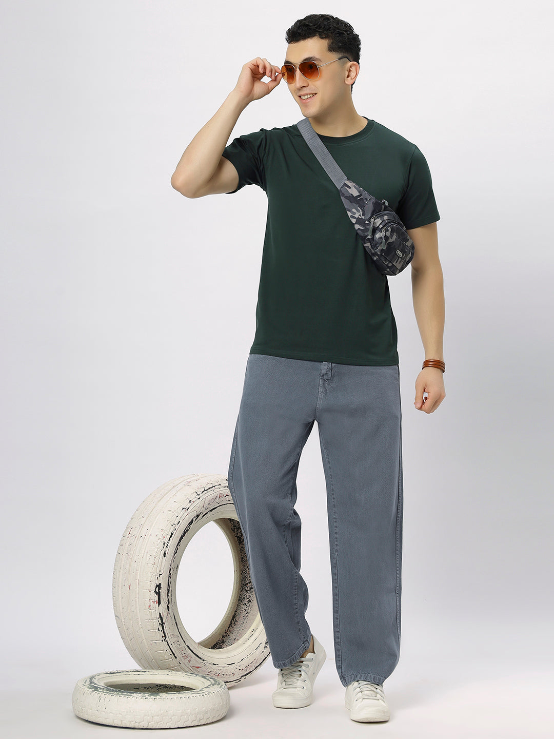 Dark Green Supima Round Neck T-Shirt