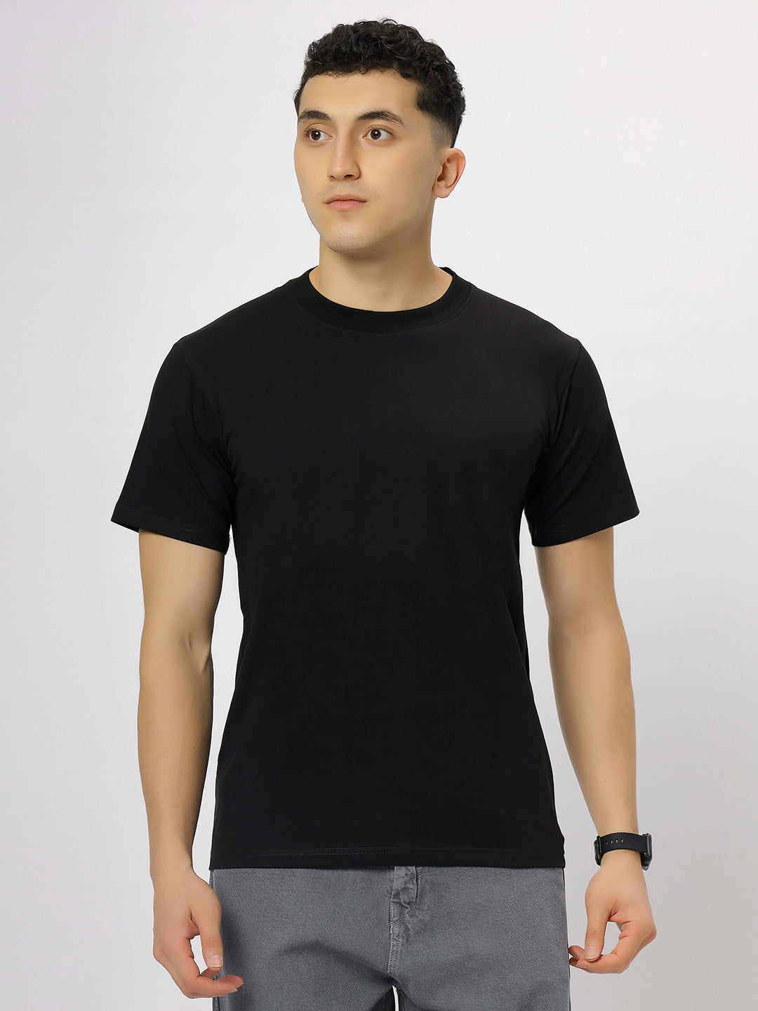 Black Supima Round Neck T-Shirt
