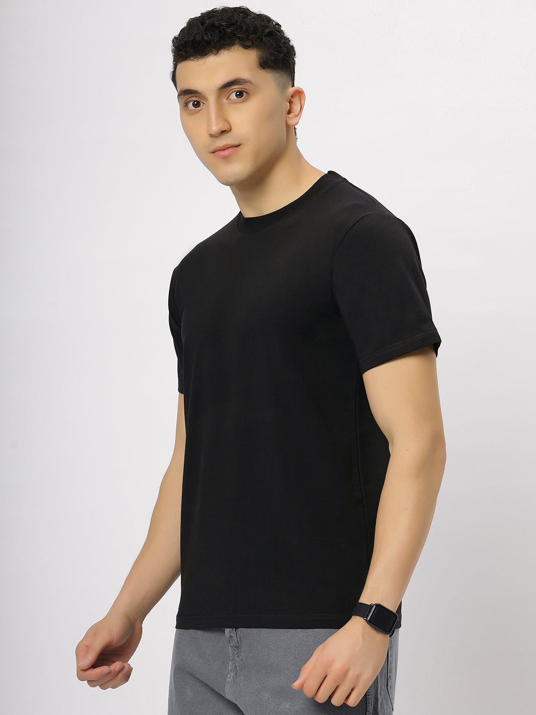 Black Supima Round Neck T-Shirt