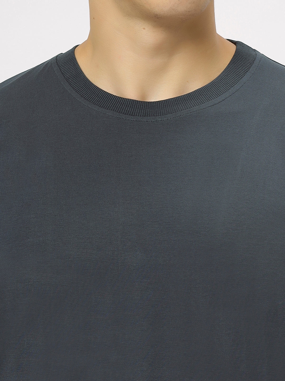 Steel Grey Supima Round Neck T-Shirt