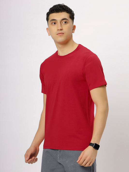 Red Supima Round Neck Tshirt
