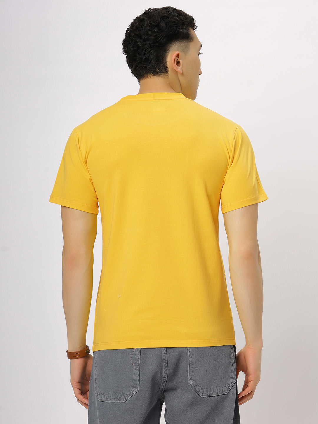 Yellow Supima Round Neck T-Shirt