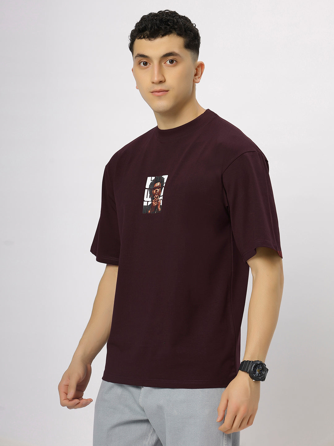 Wine Supima Oversized Graphic T-shirt
