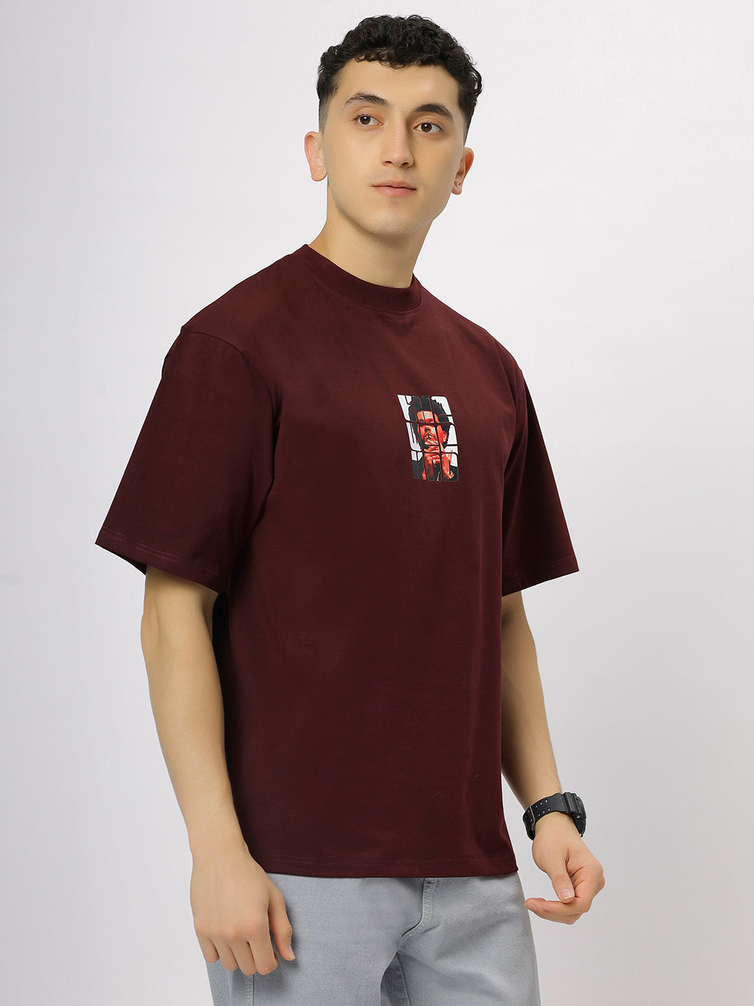 Wine Supima Oversized Graphic T-shirt