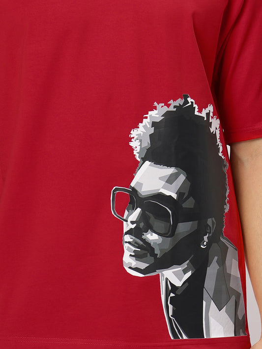 Red Supima Oversized Graphic T-shirt