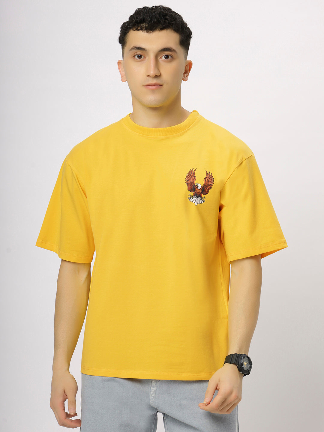 Yellow Supima Oversized Graphic T-shirt