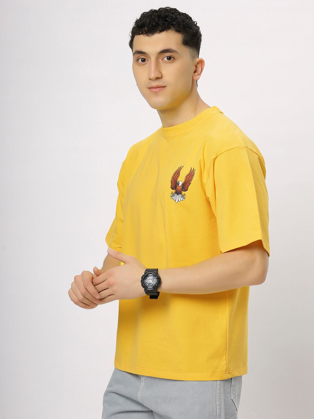 Yellow Supima Oversized Graphic T-shirt