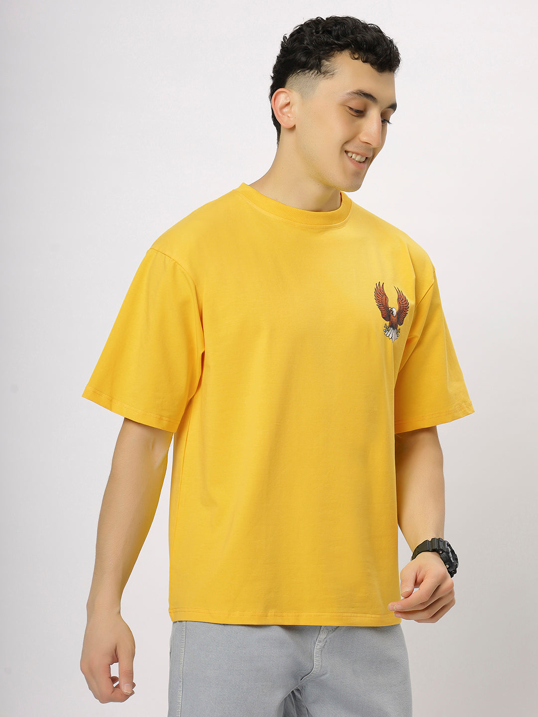 Yellow Supima Oversized Graphic T-shirt