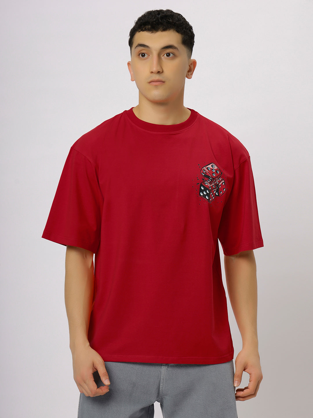 Red Supima Oversized Graphic T-shirt