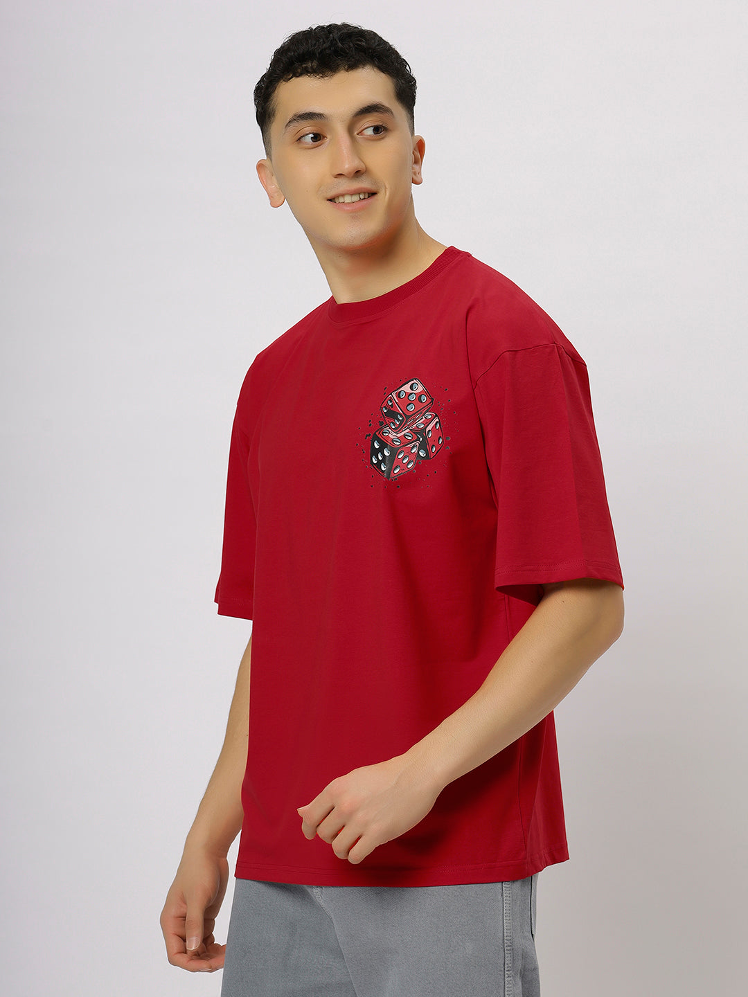 Red Supima Oversized Graphic T-shirt