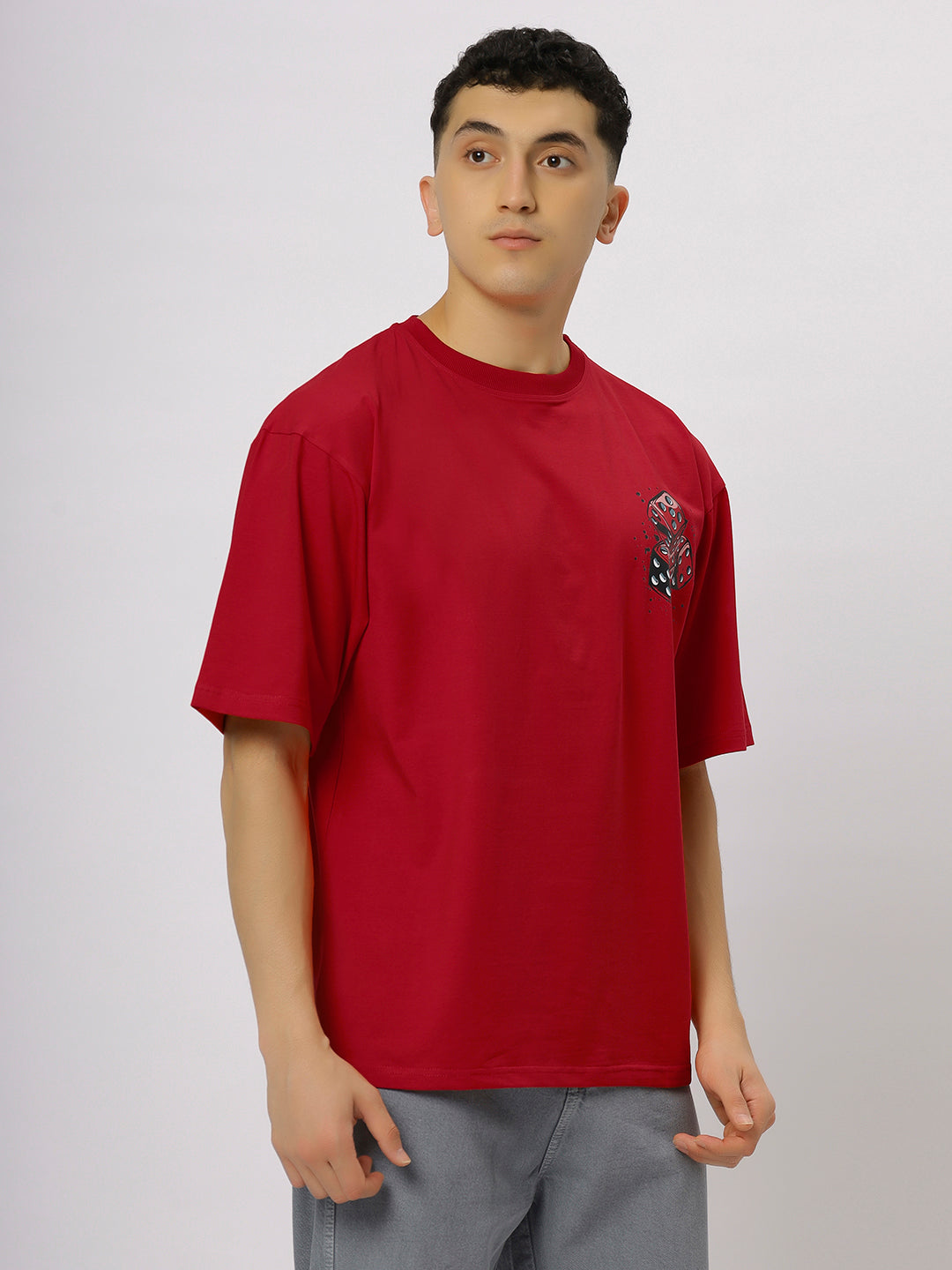 Red Supima Oversized Graphic T-shirt