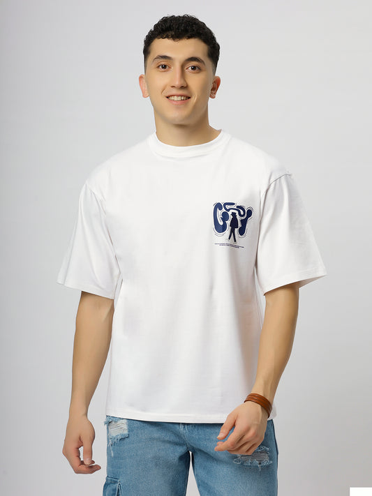 White Supima Oversized Graphic T-shirt