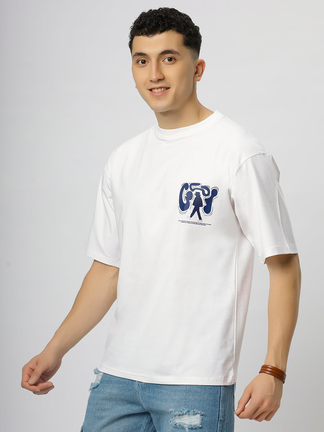 White Supima Oversized Graphic T-shirt