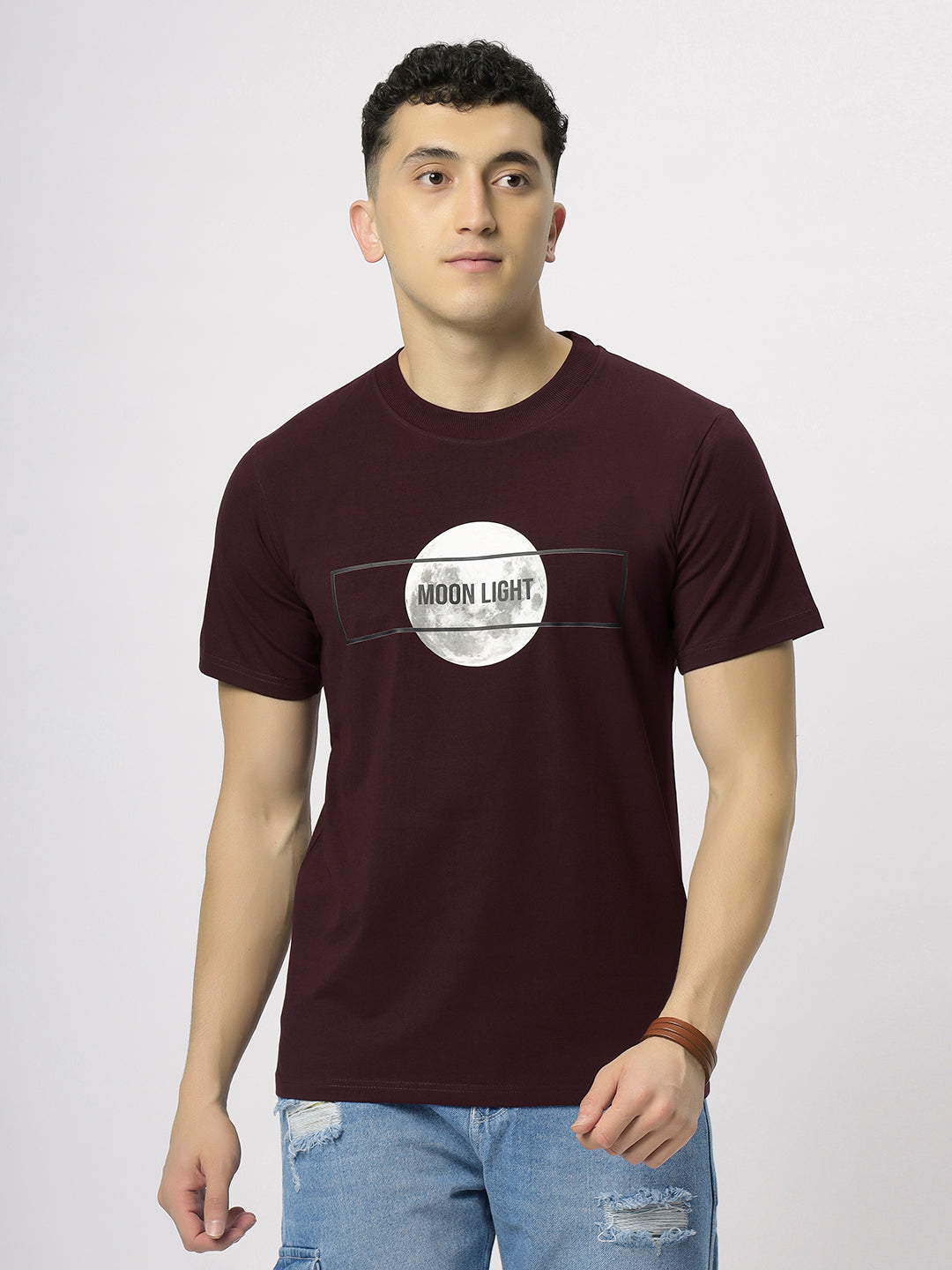 Wine Supima Printed T-Shirt