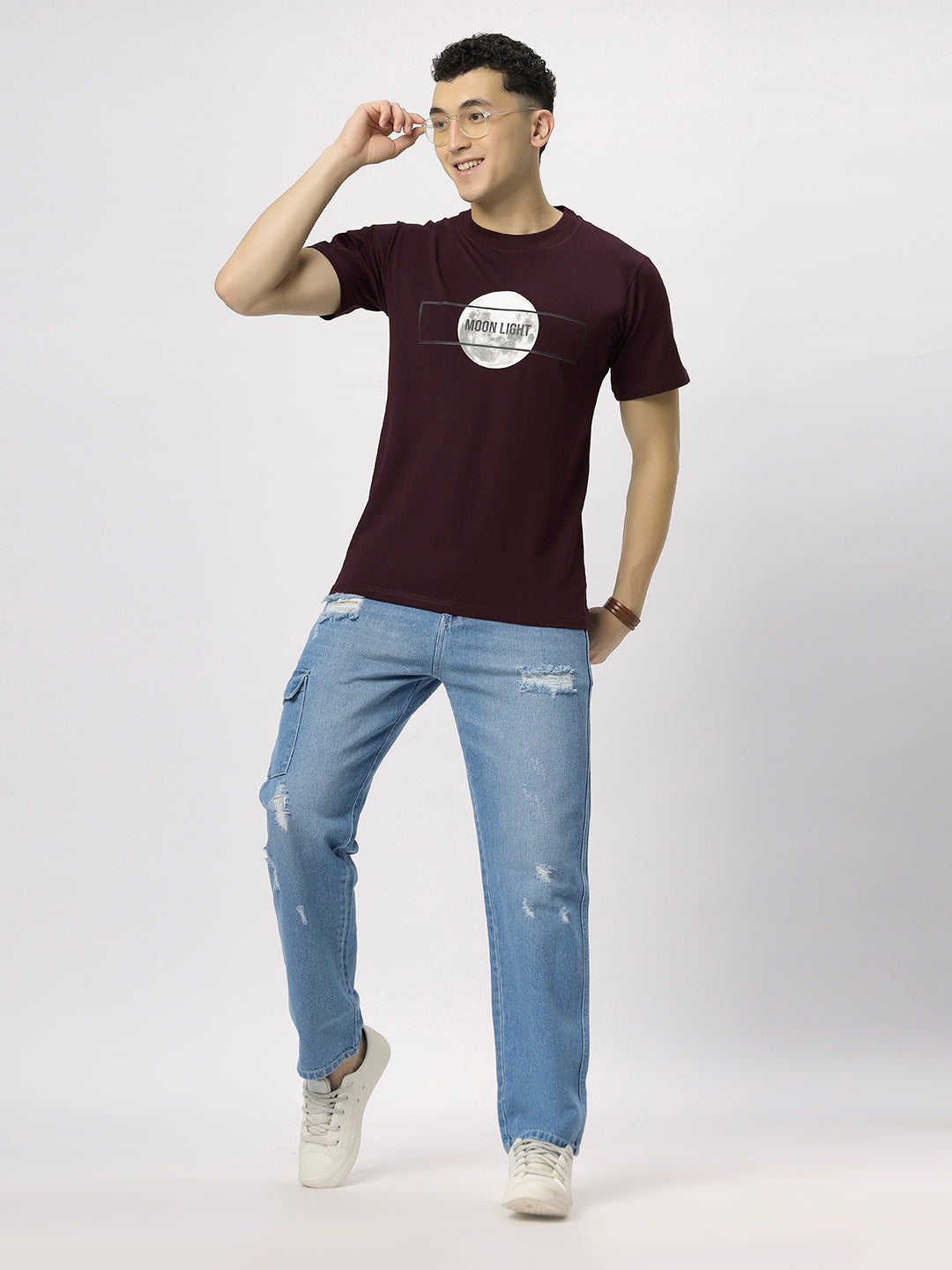 Wine Supima Printed T-Shirt