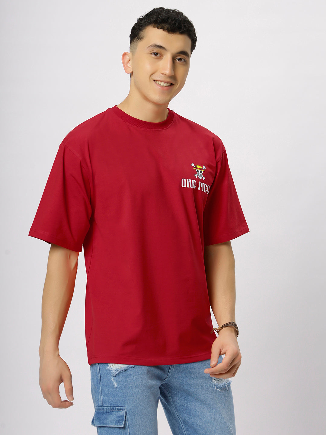 Red Supima Oversized Graphic T-shirt