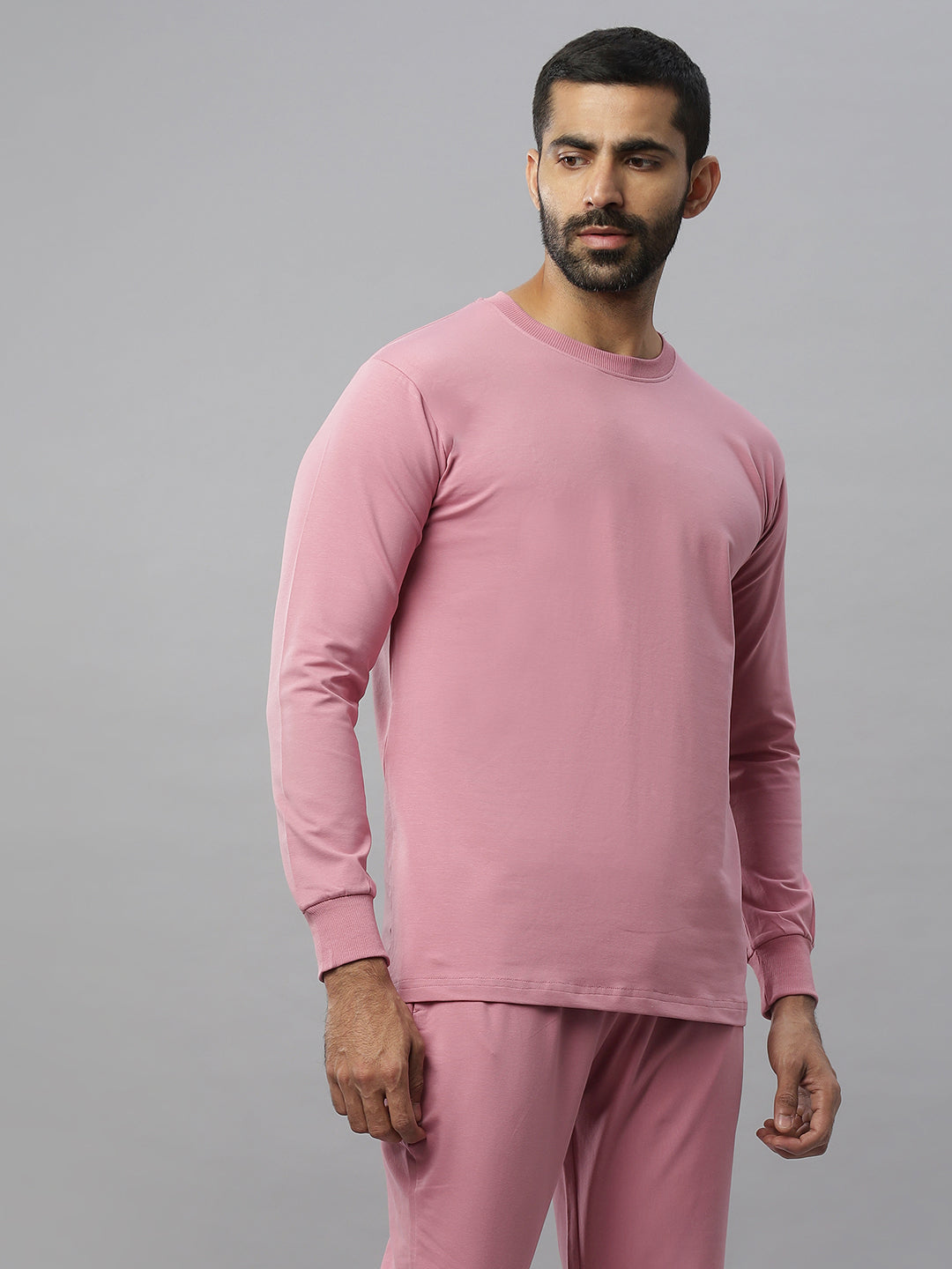 Onion Pink Supima Full Sleeve Round Neck T-shirt