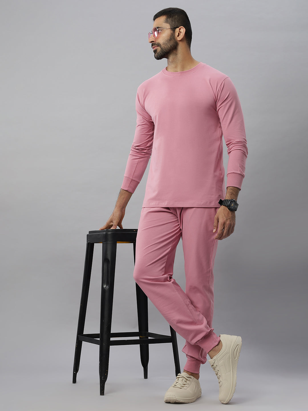 Onion Pink Supima Full Sleeve Round Neck T-shirt