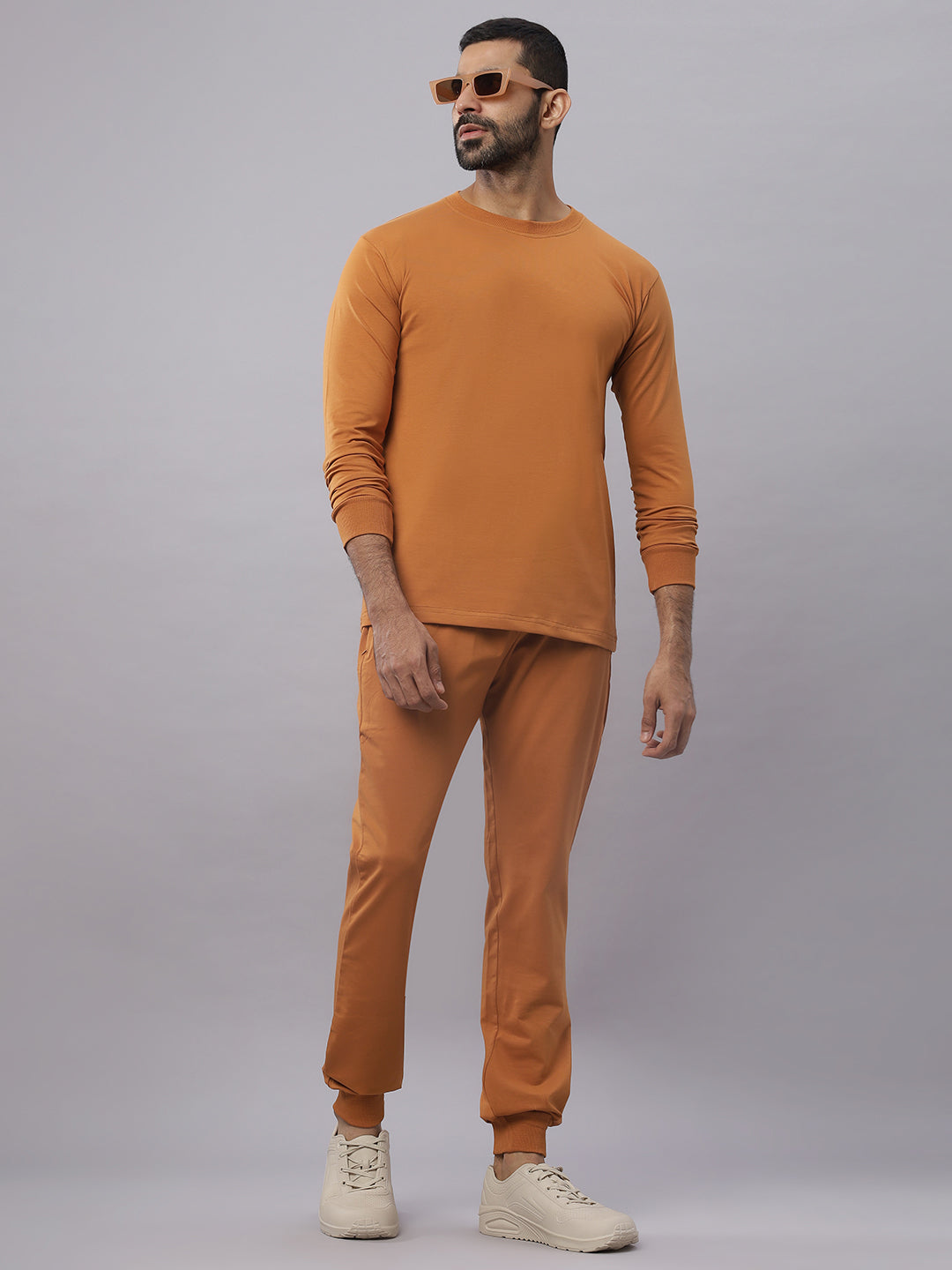 Rust Supima Full Sleeve Round Neck T-shirt
