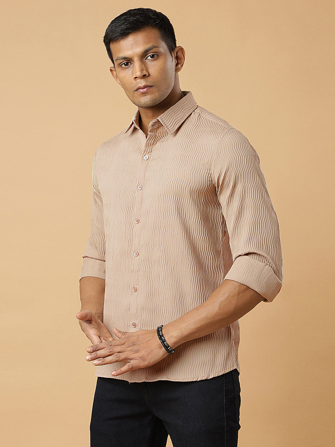 Chiku | Wavy Ridge | Pleated Design Shirt