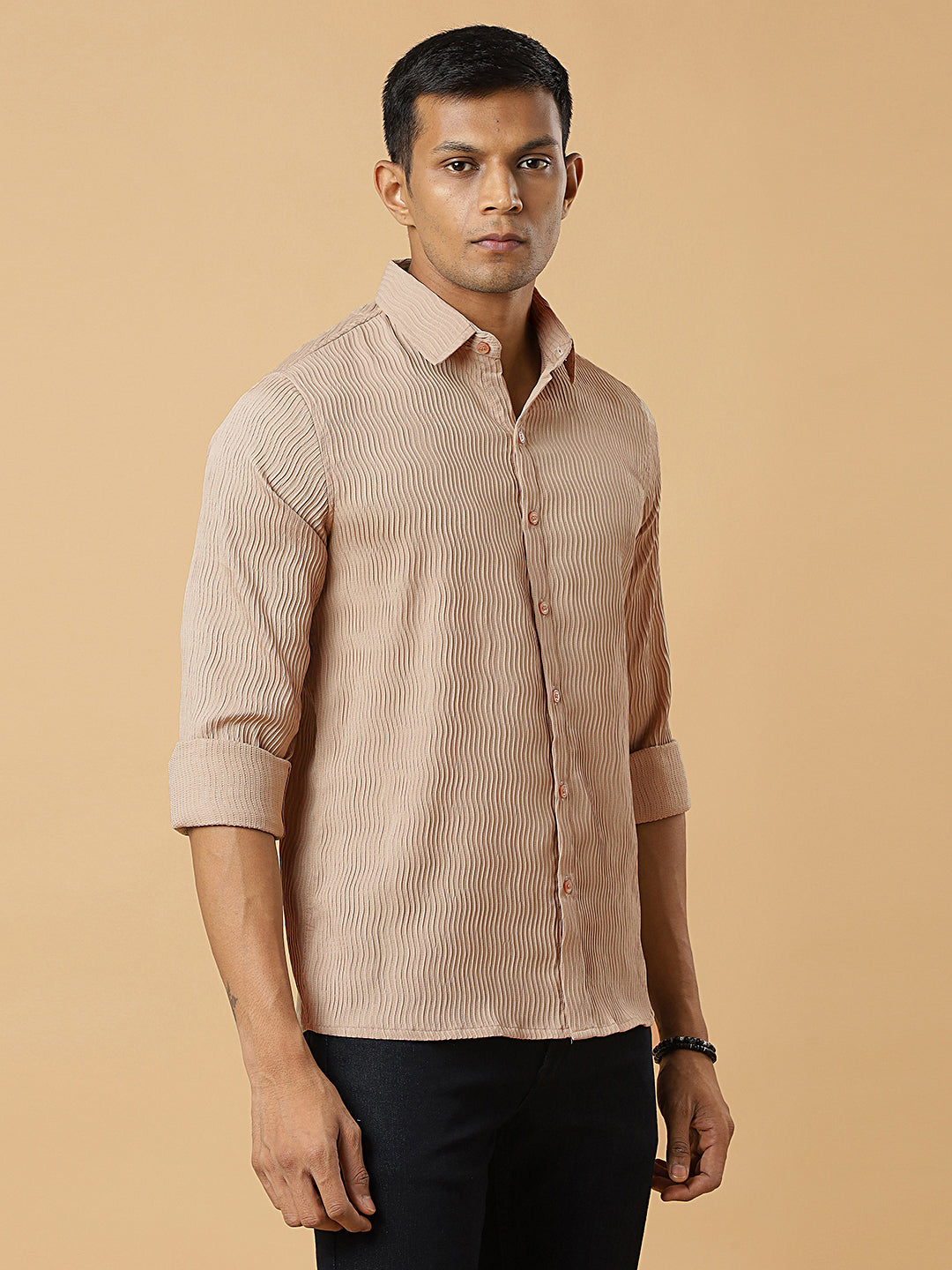 Chiku | Wavy Ridge | Pleated Design Shirt