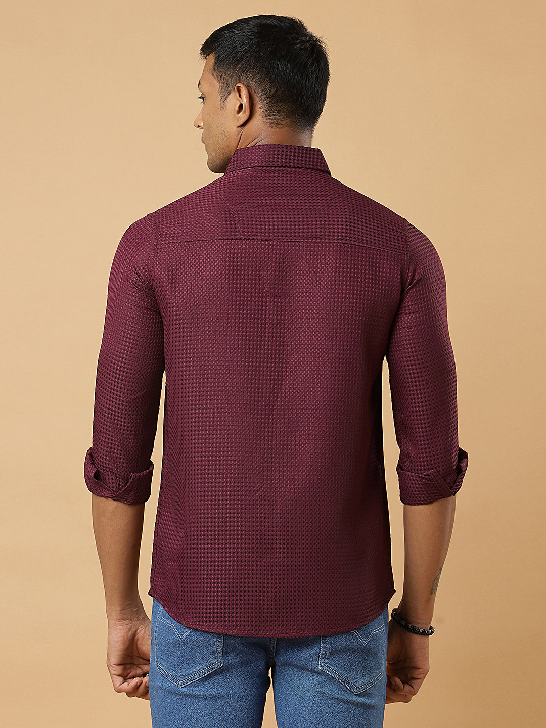 Wine | Classic Waffle Pattern | Waffle Texture Shirt
